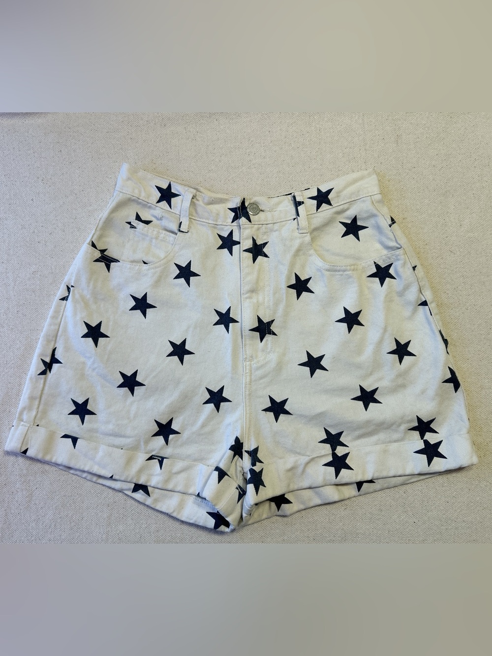 🔭 Vintage 90’s White Star Print Women's High-Waist Shorts